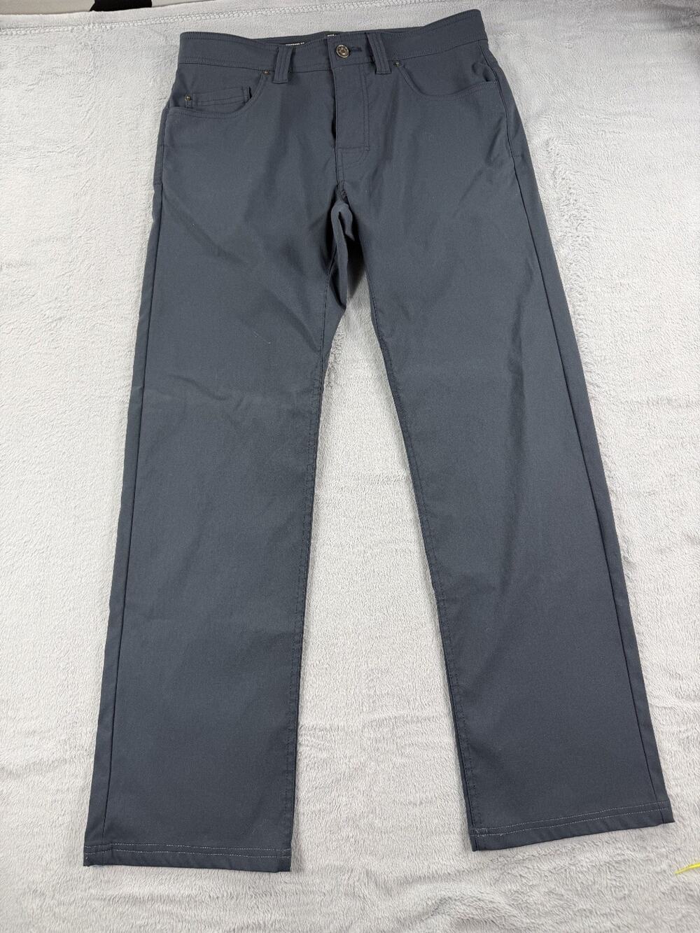 Prana Mens Standard Fit Brion Pants 31x32 Gray Stretch Casual Outdoor Hiking
